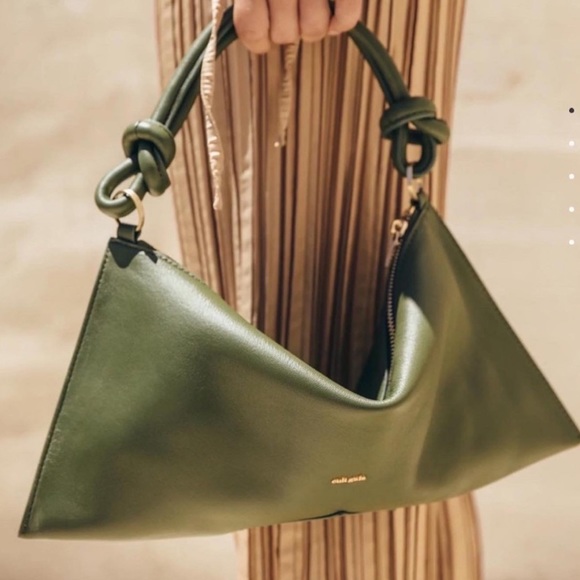 cult gaia Handbags - HERA MINI LEATHER SHOULDER BAG IN OLIVE GREEN